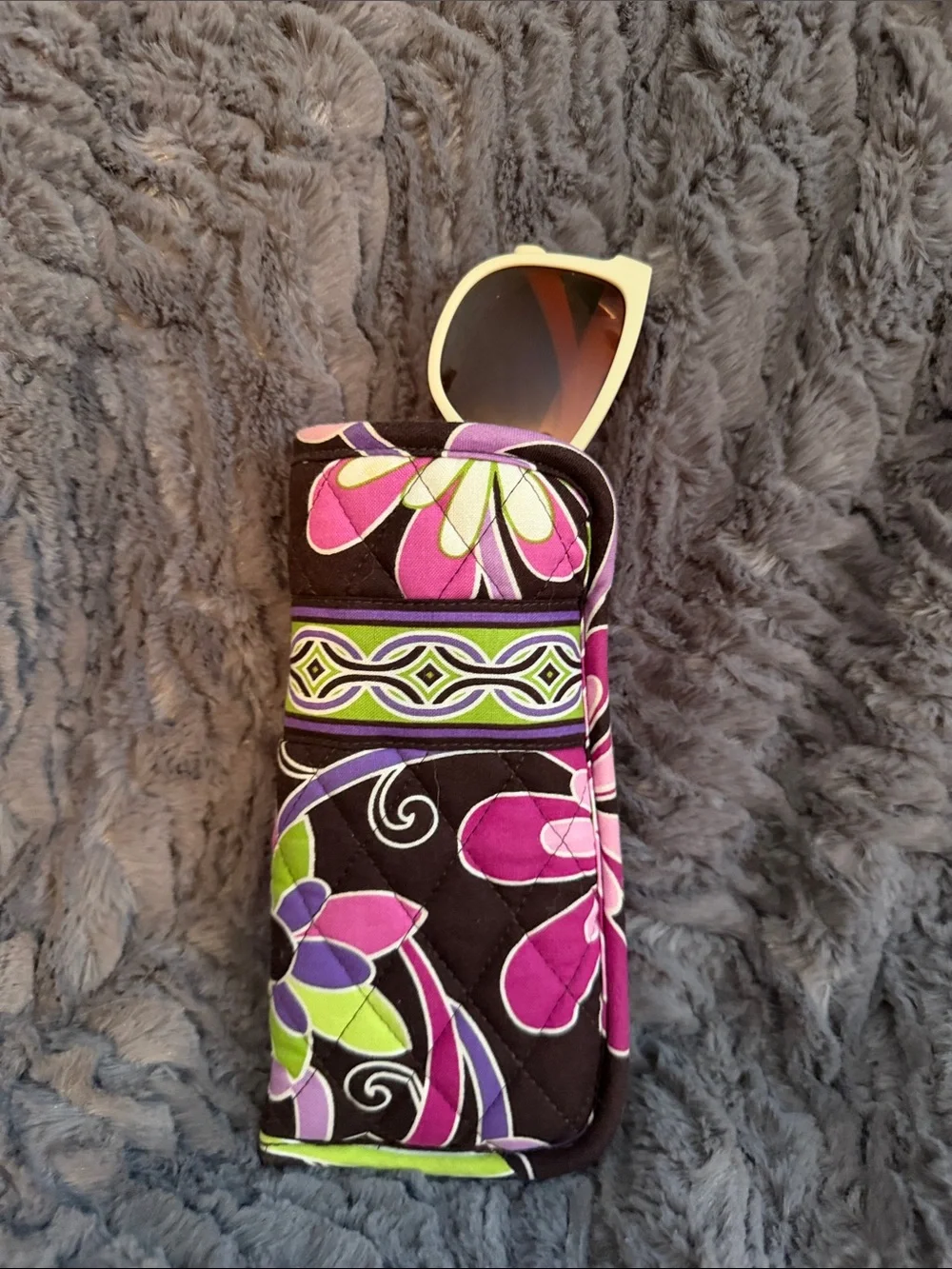 Vera Bradley Quilted Floral Phone Wallet Case in Black, Purple & Green